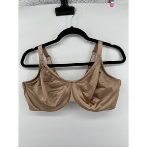 Wacoal Basic Beauty Bra 42DDD Beige Unlined Full Figure Seamless 855397